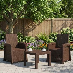 Chaise de jardin inclinable imitant le rotin 2 pcs Marron PP 616453616453