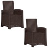 Chaise de jardin inclinable imitant le rotin 2 pcs Marron PP 616453616453