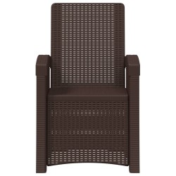 Chaise de jardin inclinable imitant le rotin 2 pcs Marron PP 616453616453