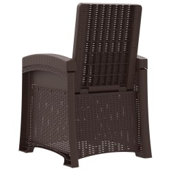 Chaise de jardin inclinable imitant le rotin 2 pcs Marron PP 616453616453