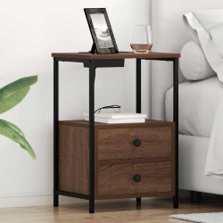 Cabinet de chevet avec tiroir 2 pcs Chêne brun 40 x 31 x 60 cm 616457616457