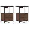 Cabinet de chevet avec tiroir 2 pcs Chêne brun 40 x 31 x 60 cm 616457616457