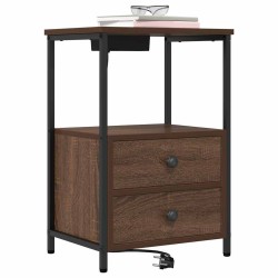 Cabinet de chevet avec tiroir 2 pcs Chêne brun 40 x 31 x 60 cm 616457616457