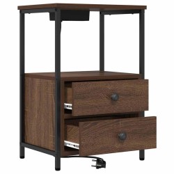 Cabinet de chevet avec tiroir 2 pcs Chêne brun 40 x 31 x 60 cm 616457616457