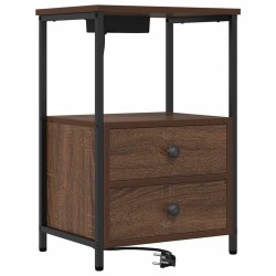 Cabinet de chevet avec tiroir 2 pcs Chêne brun 40 x 31 x 60 cm 616457616457