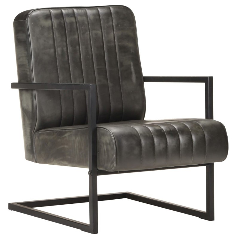 Chaise de canapé cantilever gris délavé cuir véritable 616462616462