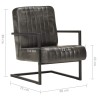 Chaise de canapé cantilever gris délavé cuir véritable 616462616462