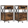 Cabinet de chevet avec tiroir 2 pcs Chêne fumé 40 x 31 x 60 cm 616468616468