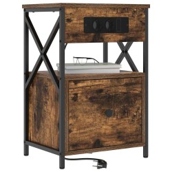 Cabinet de chevet avec tiroir 2 pcs Chêne fumé 40 x 31 x 60 cm 616468616468
