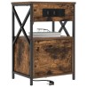 Cabinet de chevet avec tiroir 2 pcs Chêne fumé 40 x 31 x 60 cm 616468616468
