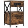 Cabinet de chevet avec tiroir 2 pcs Chêne fumé 40 x 31 x 60 cm 616468616468