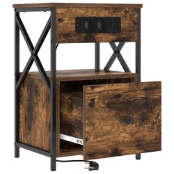 Cabinet de chevet avec tiroir 2 pcs Chêne fumé 40 x 31 x 60 cm 616468616468