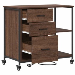 Cabinet avec Station de Charge Chêne brun 76 x 41 x 72 cm 616469616469