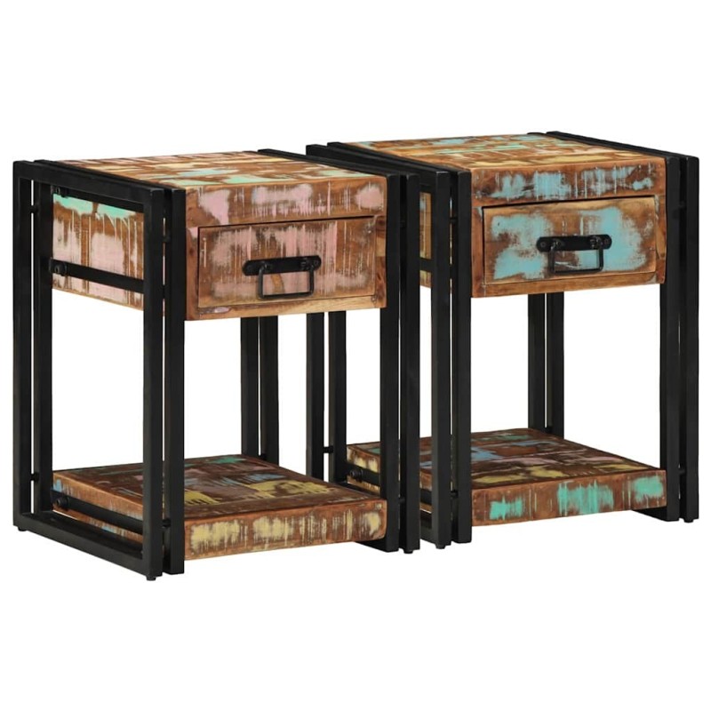 Cabinet de chevet 2 pcs 40 x 40 x 50 cm Bois Recyclé Solide 616471616471