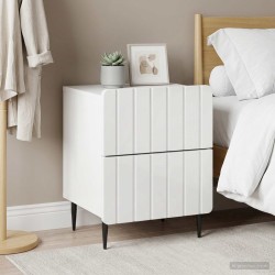 Cabinet de chevet 2 pcs Blanc brillant 43 x 34,5 x 49,5 cm 616472616472