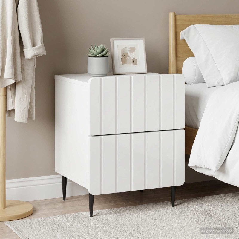 Cabinet de chevet 2 pcs Blanc brillant 43 x 34,5 x 49,5 cm 616472616472