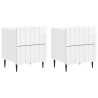 Cabinet de chevet 2 pcs Blanc brillant 43 x 34,5 x 49,5 cm 616472616472