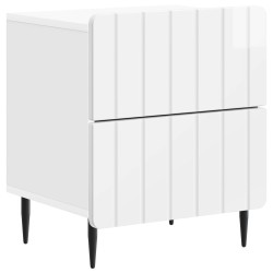 Cabinet de chevet 2 pcs Blanc brillant 43 x 34,5 x 49,5 cm 616472616472