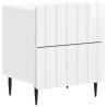 Cabinet de chevet 2 pcs Blanc brillant 43 x 34,5 x 49,5 cm 616472616472