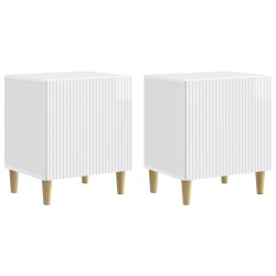 Cabinet de chevet 2 pcs Blanc brillant 43 x 34,5 x 50 cm 616474616474