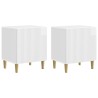 Cabinet de chevet 2 pcs Blanc brillant 43 x 34,5 x 50 cm 616474616474