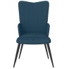 Chaise de relaxation avec tabouret Bleu Velours 616476616476