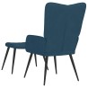 Chaise de relaxation avec tabouret Bleu Velours 616476616476
