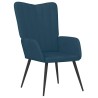 Chaise de relaxation avec tabouret Bleu Velours 616476616476