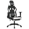 Chaise de jeu avec repose-pied Noir et blanc Similicuir 616477616477