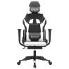 Chaise de jeu avec repose-pied Noir et blanc Similicuir 616477616477