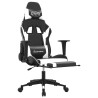 Chaise de jeu avec repose-pied Noir et blanc Similicuir 616477616477