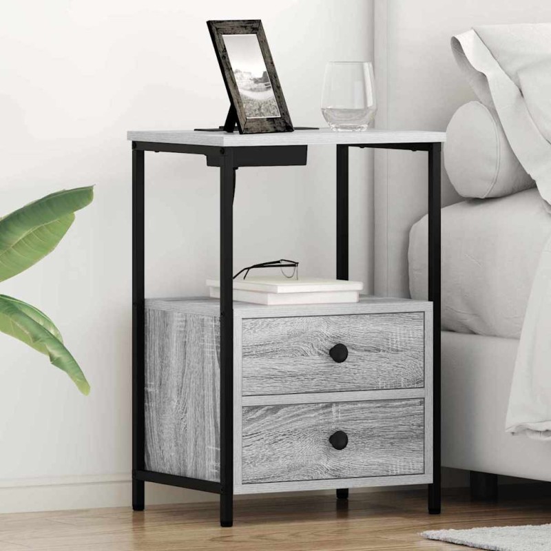 Cabinet de chevet avec tiroir 2 pcs Gris Sonoma 40 x 31 x 60 cm 616478616478