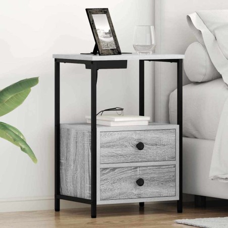 Cabinet de chevet avec tiroir 2 pcs Gris Sonoma 40 x 31 x 60 cm 616478616478