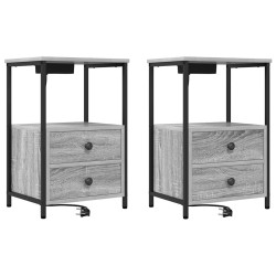 Cabinet de chevet avec tiroir 2 pcs Gris Sonoma 40 x 31 x 60 cm 616478616478