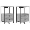 Cabinet de chevet avec tiroir 2 pcs Gris Sonoma 40 x 31 x 60 cm 616478616478