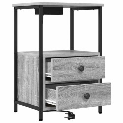 Cabinet de chevet avec tiroir 2 pcs Gris Sonoma 40 x 31 x 60 cm 616478616478