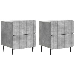 Cabinet de chevet 2 pcs Gris béton 43 x 34,5 x 49,5 cm 616479616479
