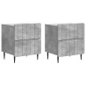 Cabinet de chevet 2 pcs Gris béton 43 x 34,5 x 49,5 cm 616479616479