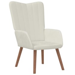 Chaise de relaxation Blanc crème Velours 616480616480
