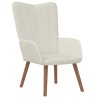 Chaise de relaxation Blanc crème Velours 616480616480