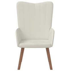 Chaise de relaxation Blanc crème Velours 616480616480