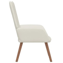 Chaise de relaxation Blanc crème Velours 616480616480