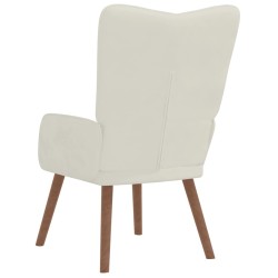 Chaise de relaxation Blanc crème Velours 616480616480
