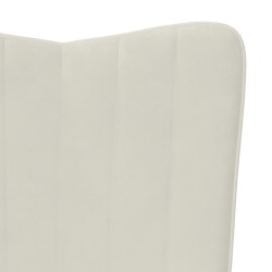 Chaise de relaxation Blanc crème Velours 616480616480