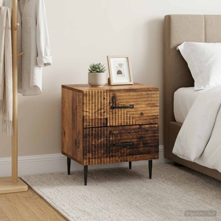 Cabinet de chevet 2 pcs Bois ancien 43 x 34,5 x 47,5 cm 616490616490