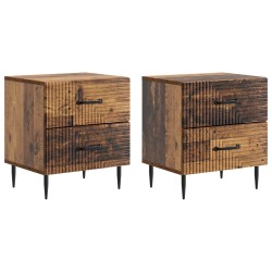 Cabinet de chevet 2 pcs Bois ancien 43 x 34,5 x 47,5 cm 616490616490