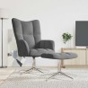 Chaise de relaxation avec tabouret Gris foncé Velours 616493616493