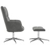 Chaise de relaxation avec tabouret Gris foncé Velours 616493616493