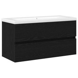 Meuble de Lavabo de Salle de Bain Chêne noir 90 x 39 x 62 cm 616502616502