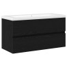 Meuble de Lavabo de Salle de Bain Chêne noir 90 x 39 x 62 cm 616502616502